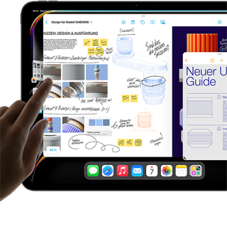 Multitasking-Ansicht von iPadOS auf dem iPad Pro zeigt mehrere Apps, die gleichzeitig aktiv sind.