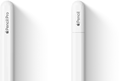 Apple Pencil Pro und Apple Pencil (USB-C) nebeneinander