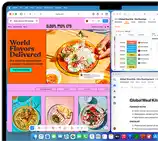 MacBook Air mit mehreren geöffneten Apps
