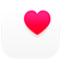 Health App Symbol, ein pinkes Herz in einem weißen Feld